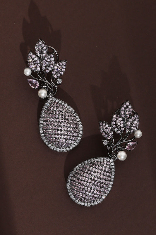 Zirconia Blossom Dew Dangler Earrings 