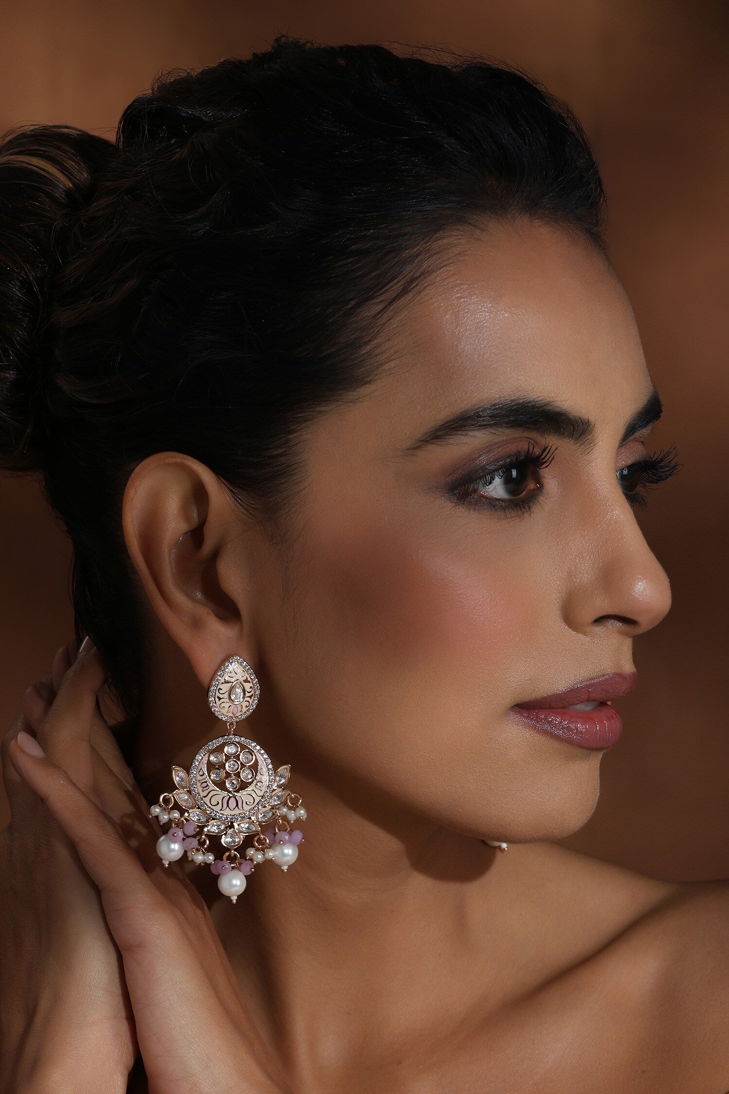 Polki Chandbali Earrings 