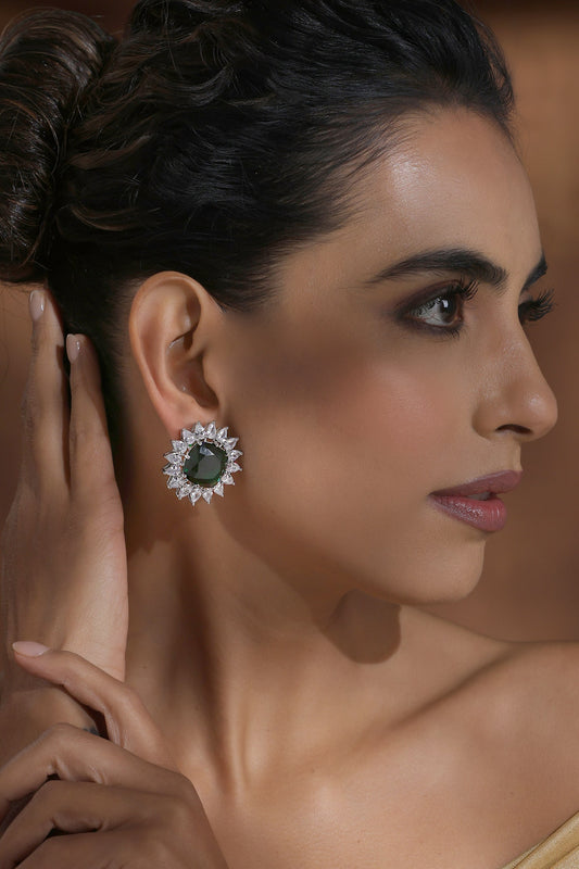 Stone Bloom Stud Earrings 