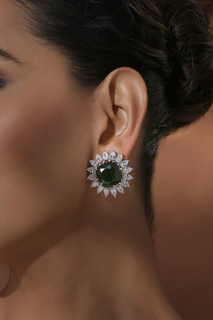 Stone Bloom Stud Earrings 