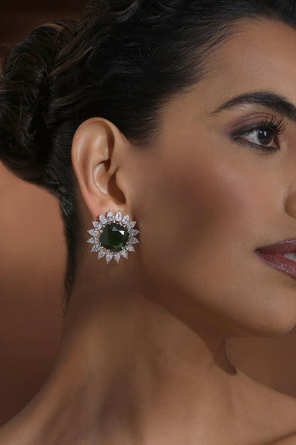 Stone Bloom Stud Earrings 