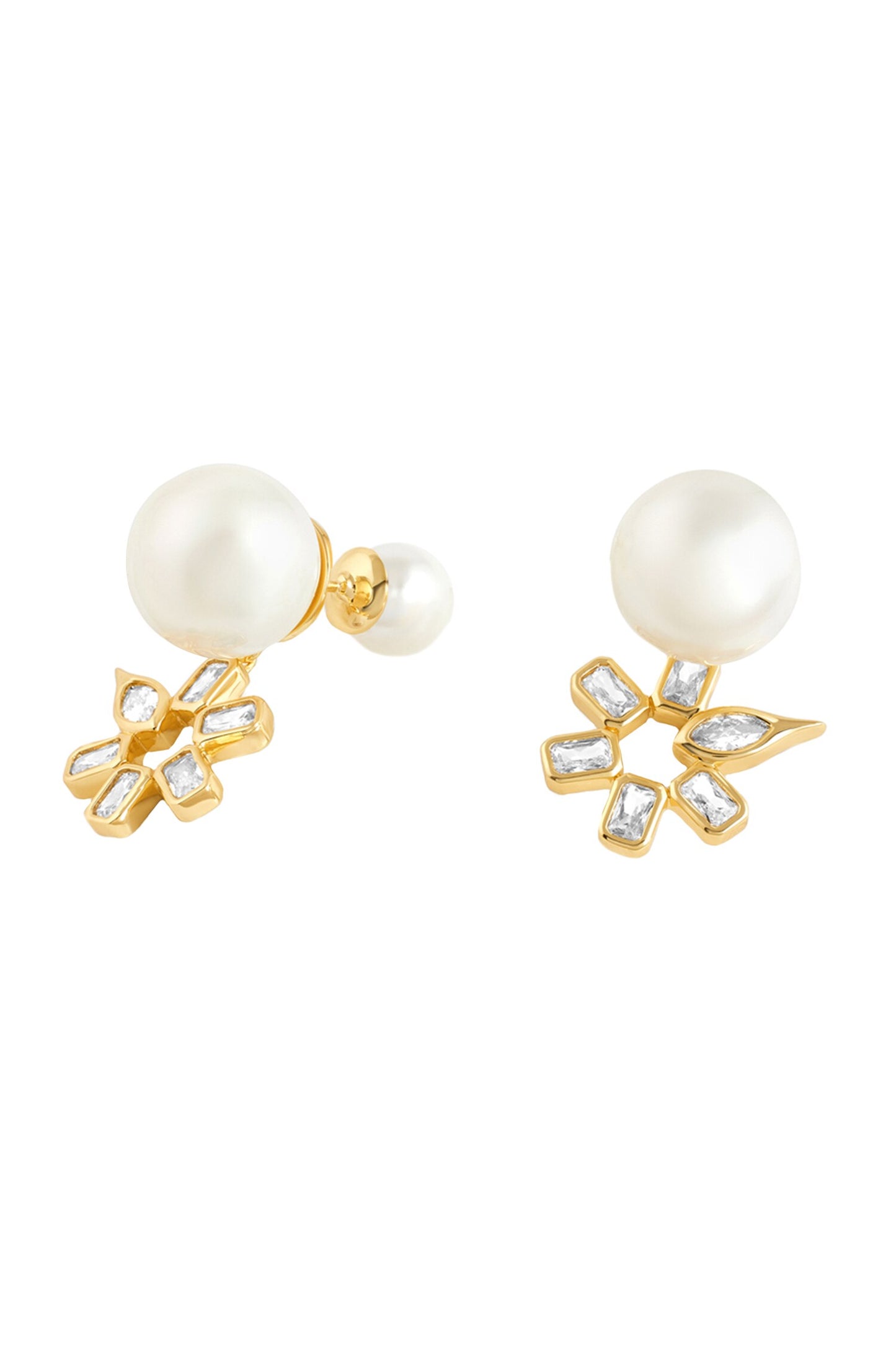 Cubic Zirconia Embellished Gold Studs 