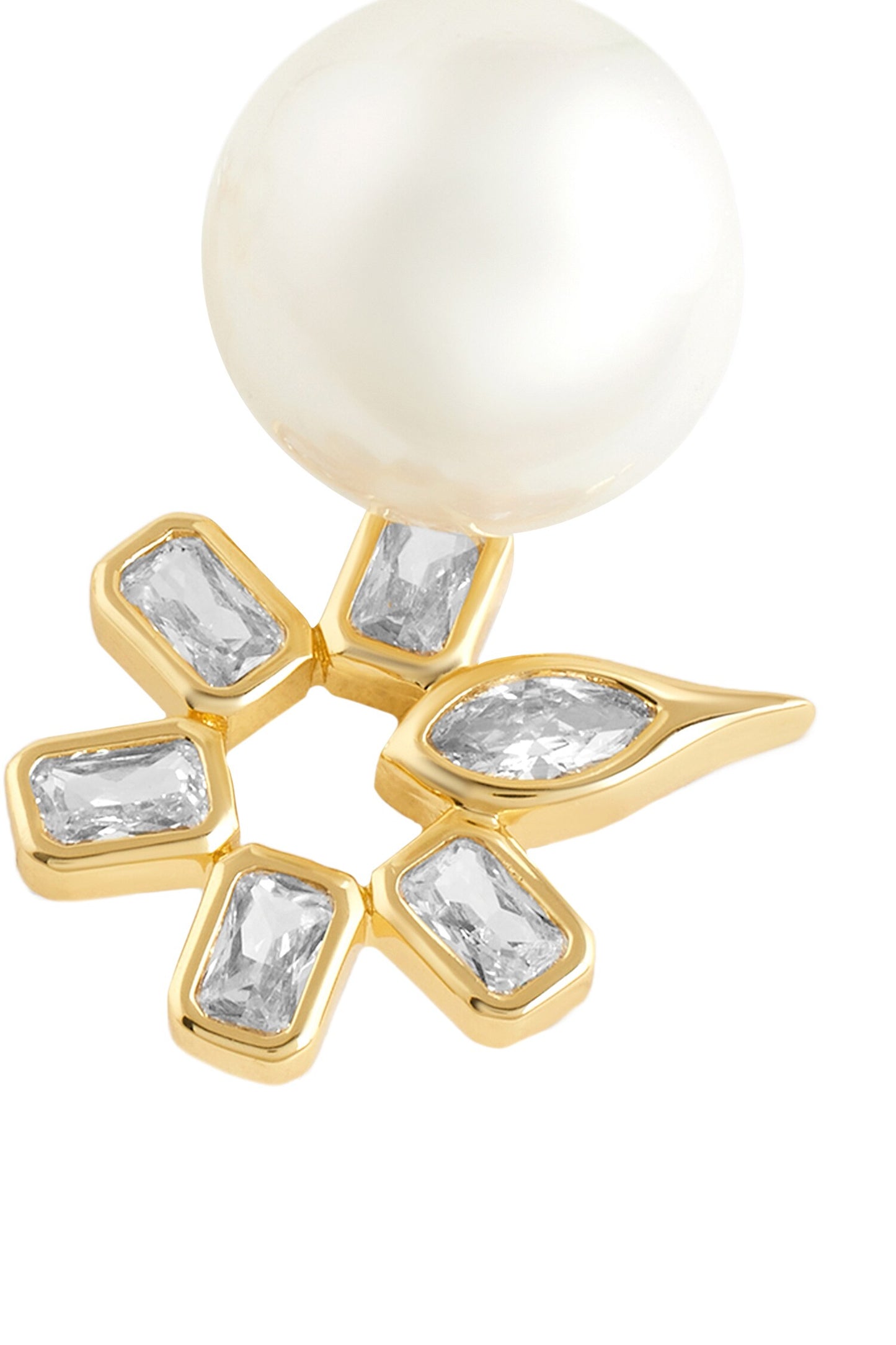 Cubic Zirconia Embellished Gold Studs 