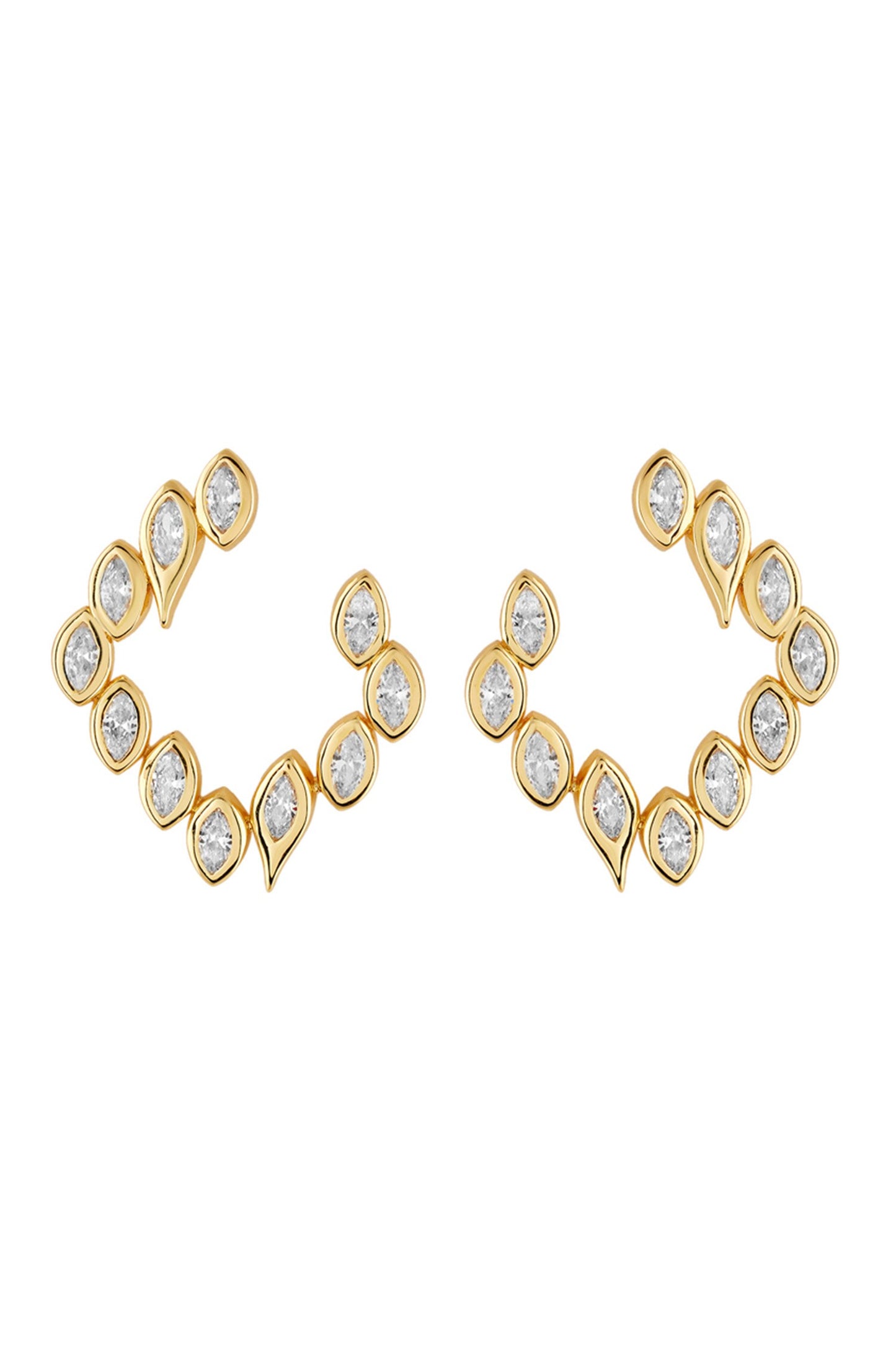 Stone Studded Square Hoops 