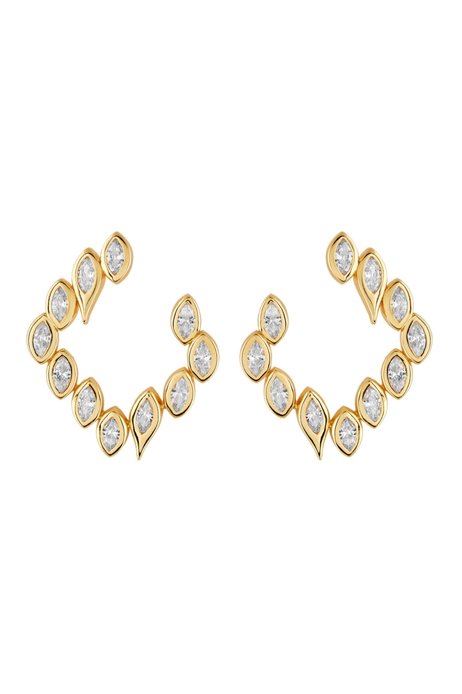 Stone Studded Square Hoops 