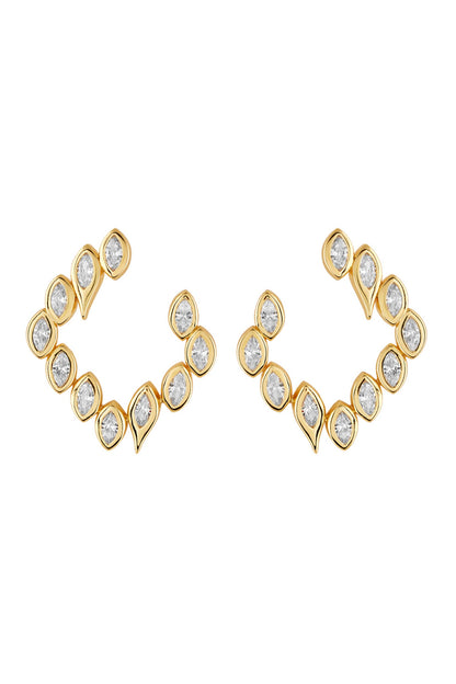 Stone Studded Square Hoops 