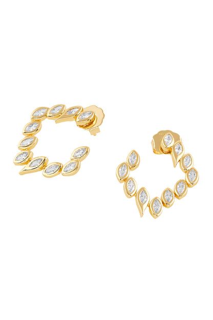 Stone Studded Square Hoops 