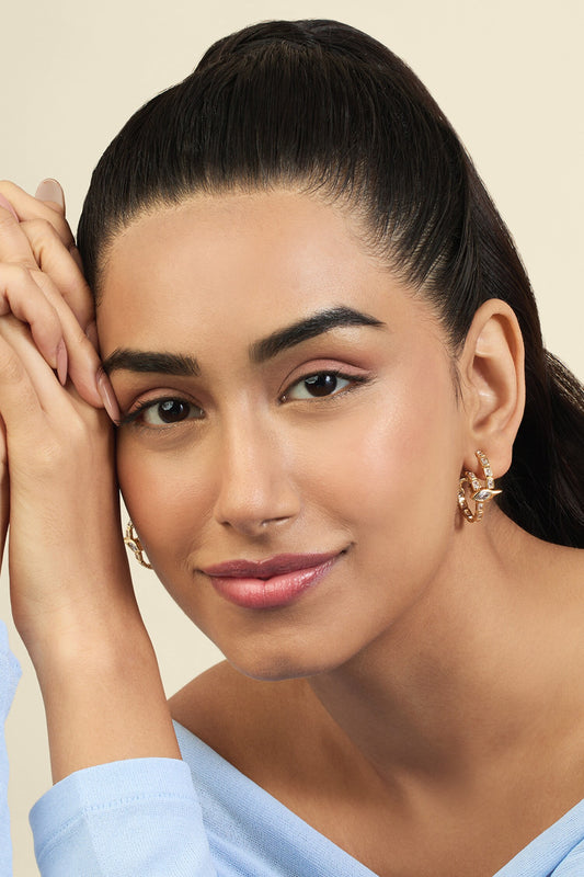 Crystal Embellished Eye Motif Hoops 