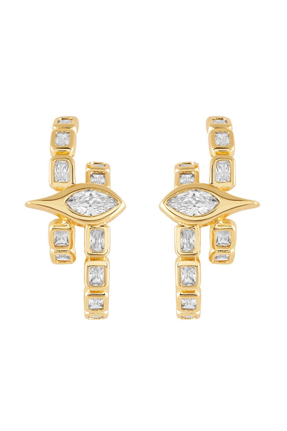 Crystal Embellished Eye Motif Hoops 