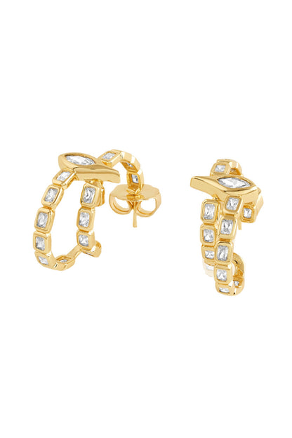 Crystal Embellished Eye Motif Hoops 