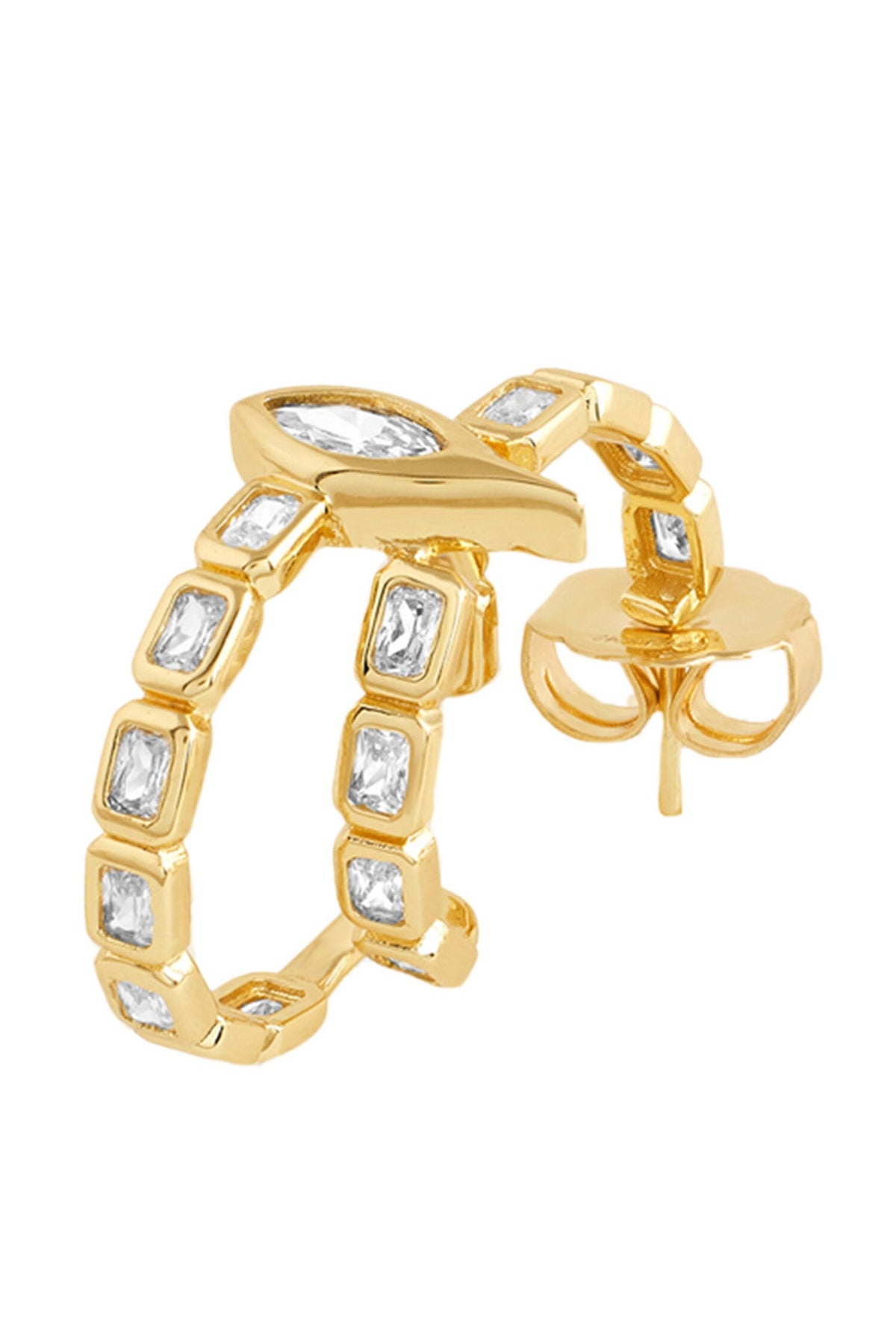 Crystal Embellished Eye Motif Hoops 
