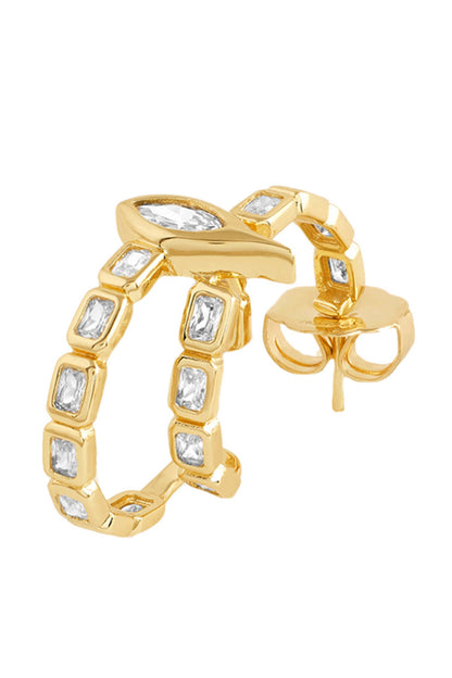 Crystal Embellished Eye Motif Hoops 