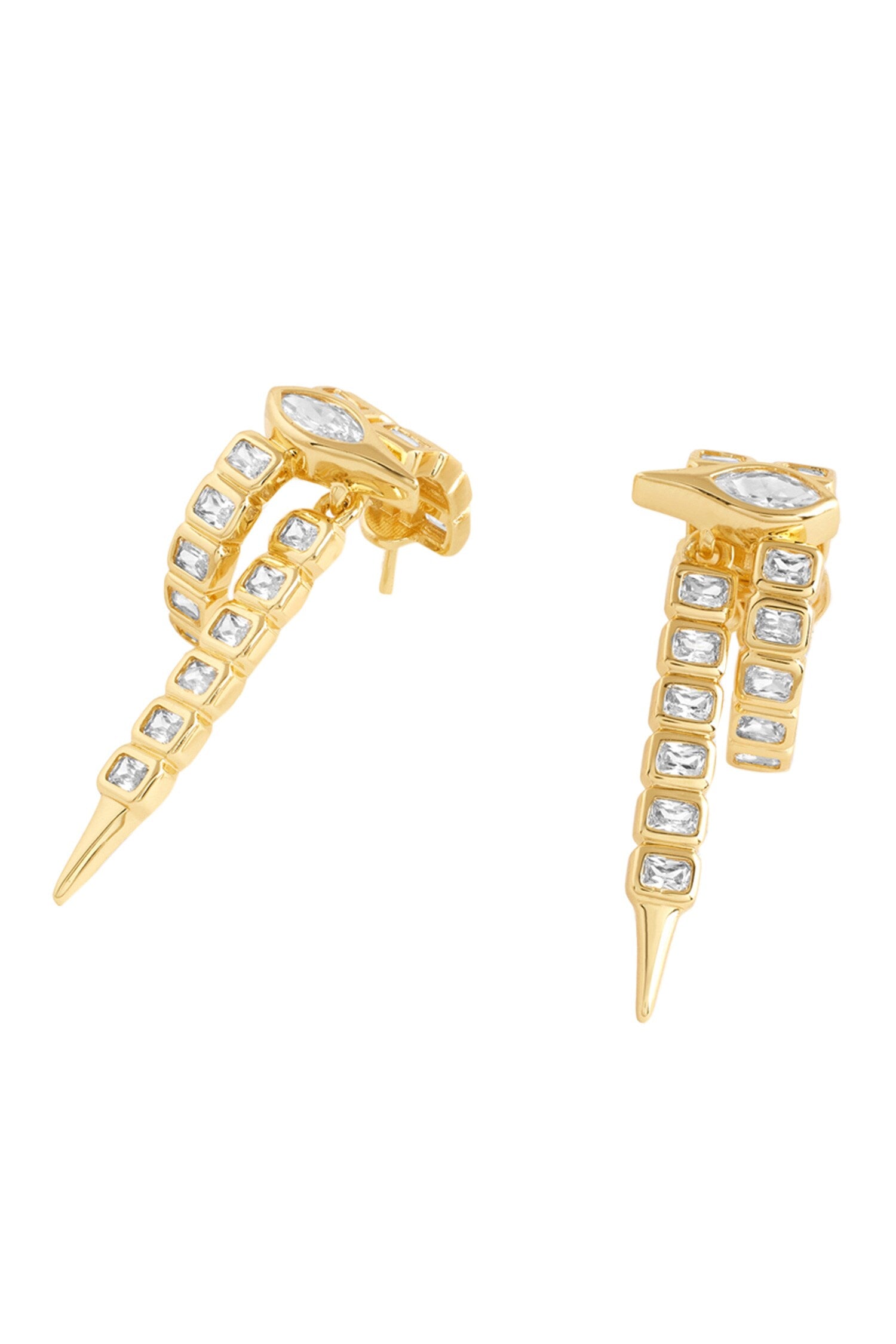 Crystal Embellished Gold Hoop Danglers 