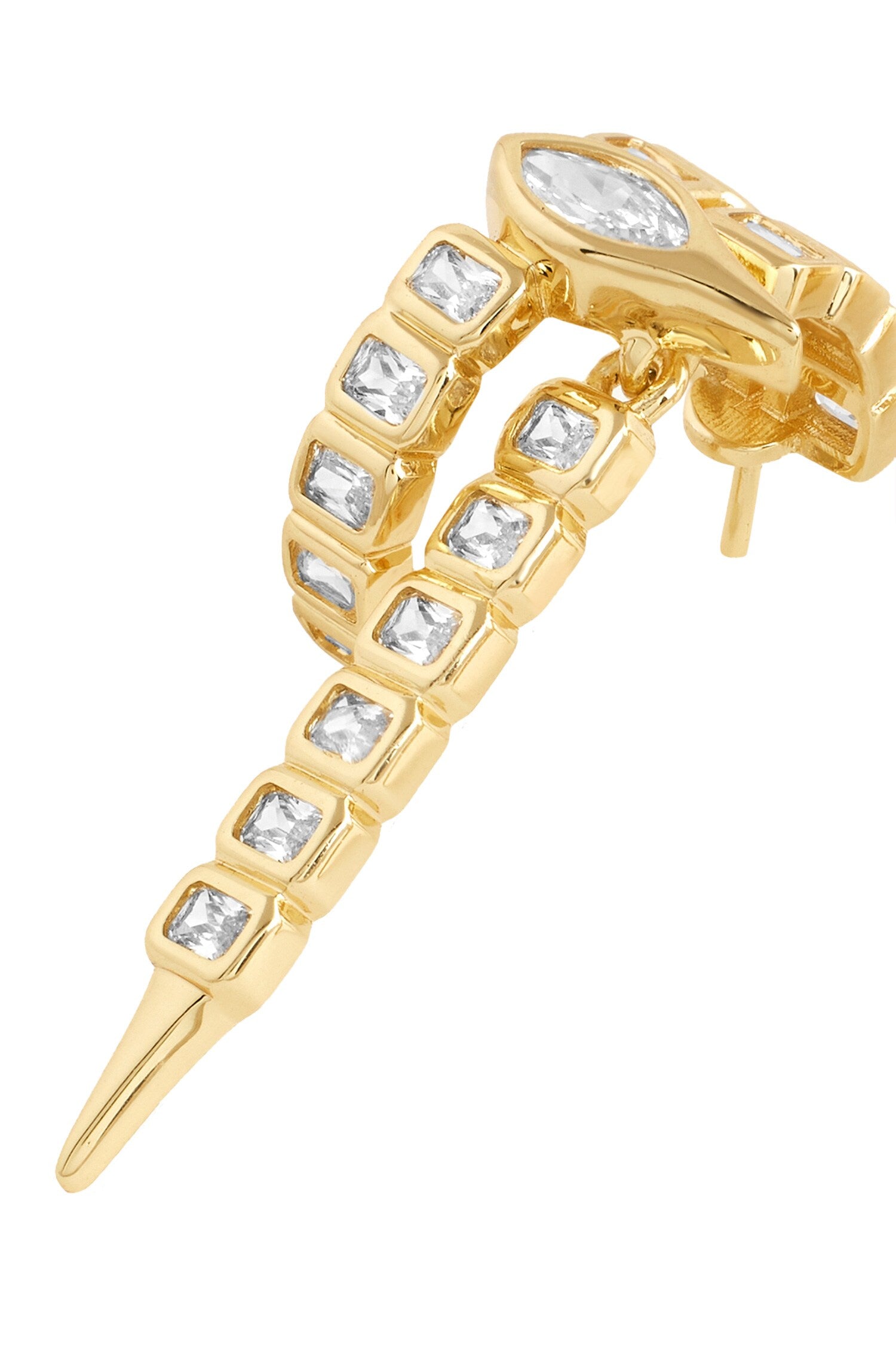 Crystal Embellished Gold Hoop Danglers 