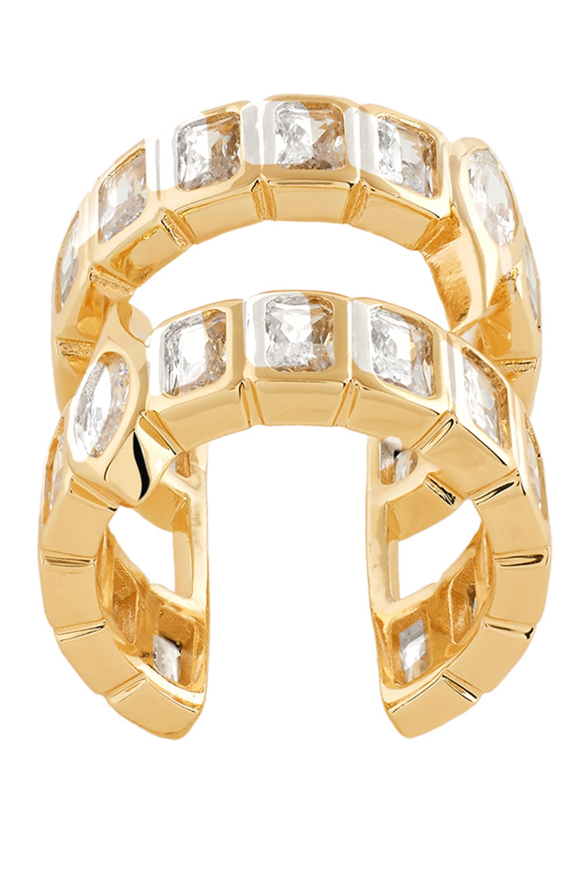 Cubic Zirconia Embellished Gold Ring 