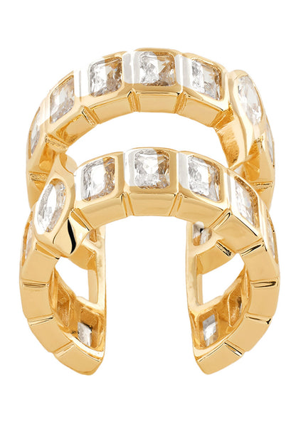 Cubic Zirconia Embellished Gold Ring 