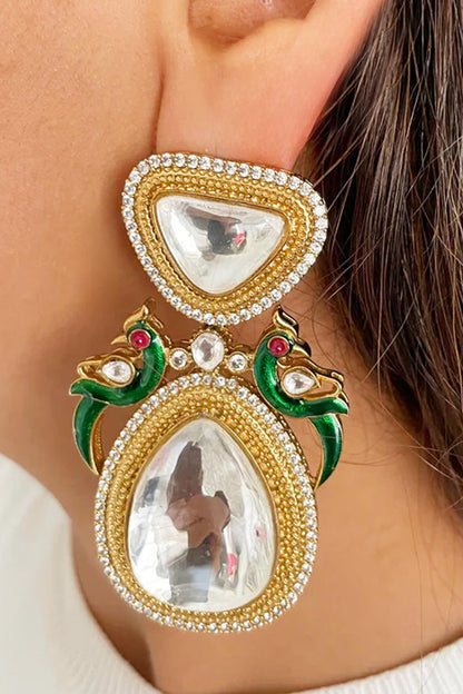 Polki Stone Embellished Necklace Set 