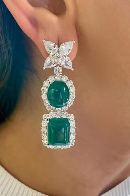 Emerald Diamond Necklace & Earring Set 