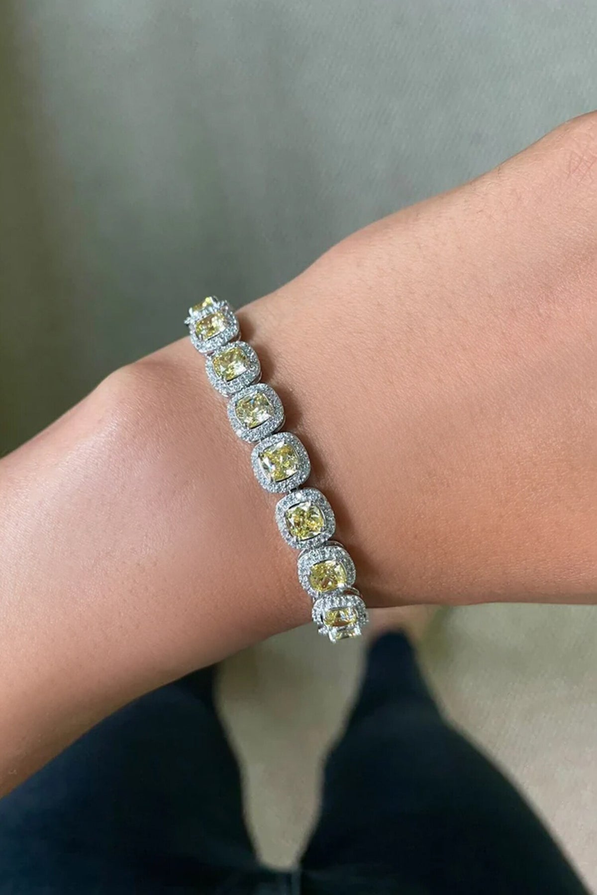 Citrine Drop Flower Diamond Jewellery Set 