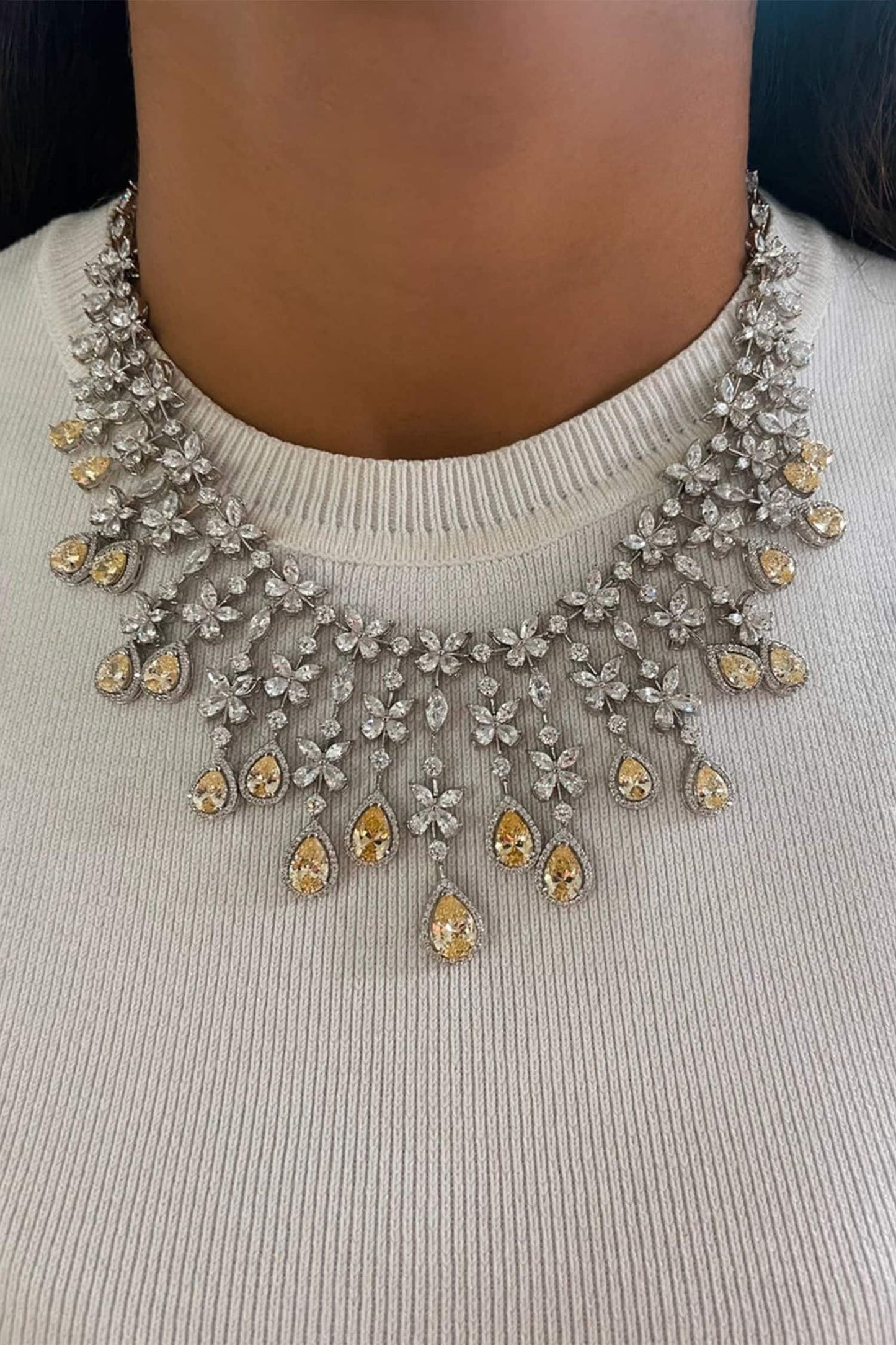 Butterfly Citrine Drop Diamond Set 