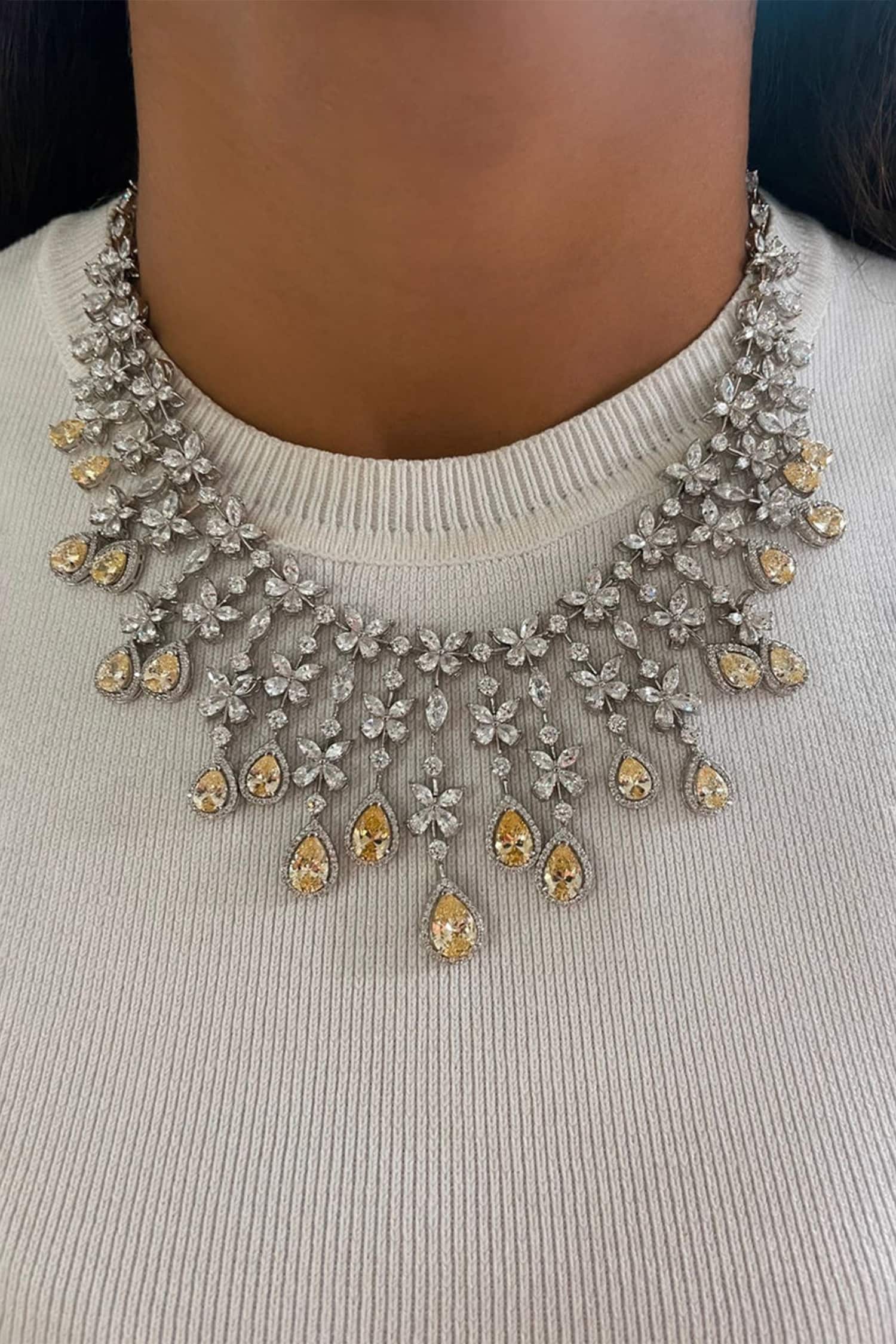 Butterfly Citrine Drop Diamond Set 