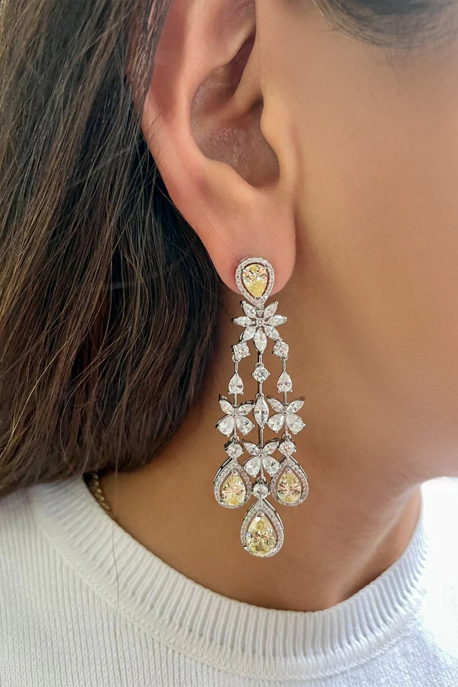 Butterfly Citrine Drop Diamond Set 