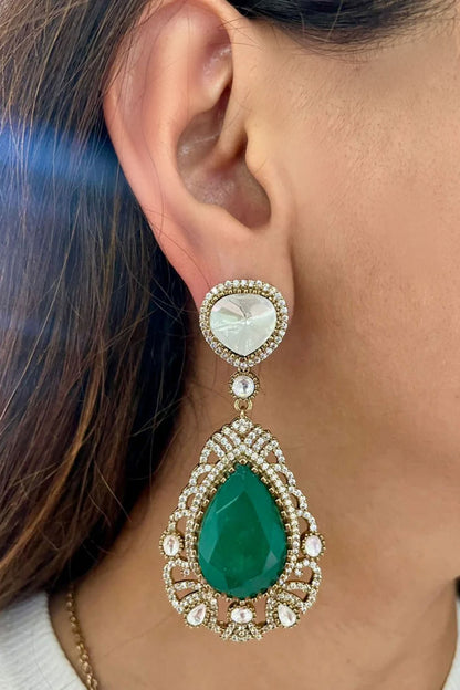Emerald Stone Victorian Choker Set 