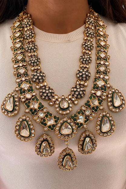 Ausa Polki Embellished Necklace Set 