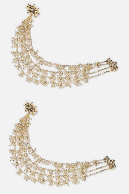 Kundan Embellished Earchains Set Of 2 