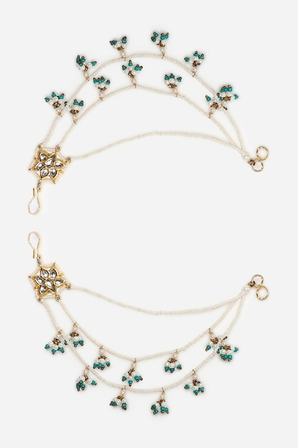 Neela Noor Kundan Earchains Set 
