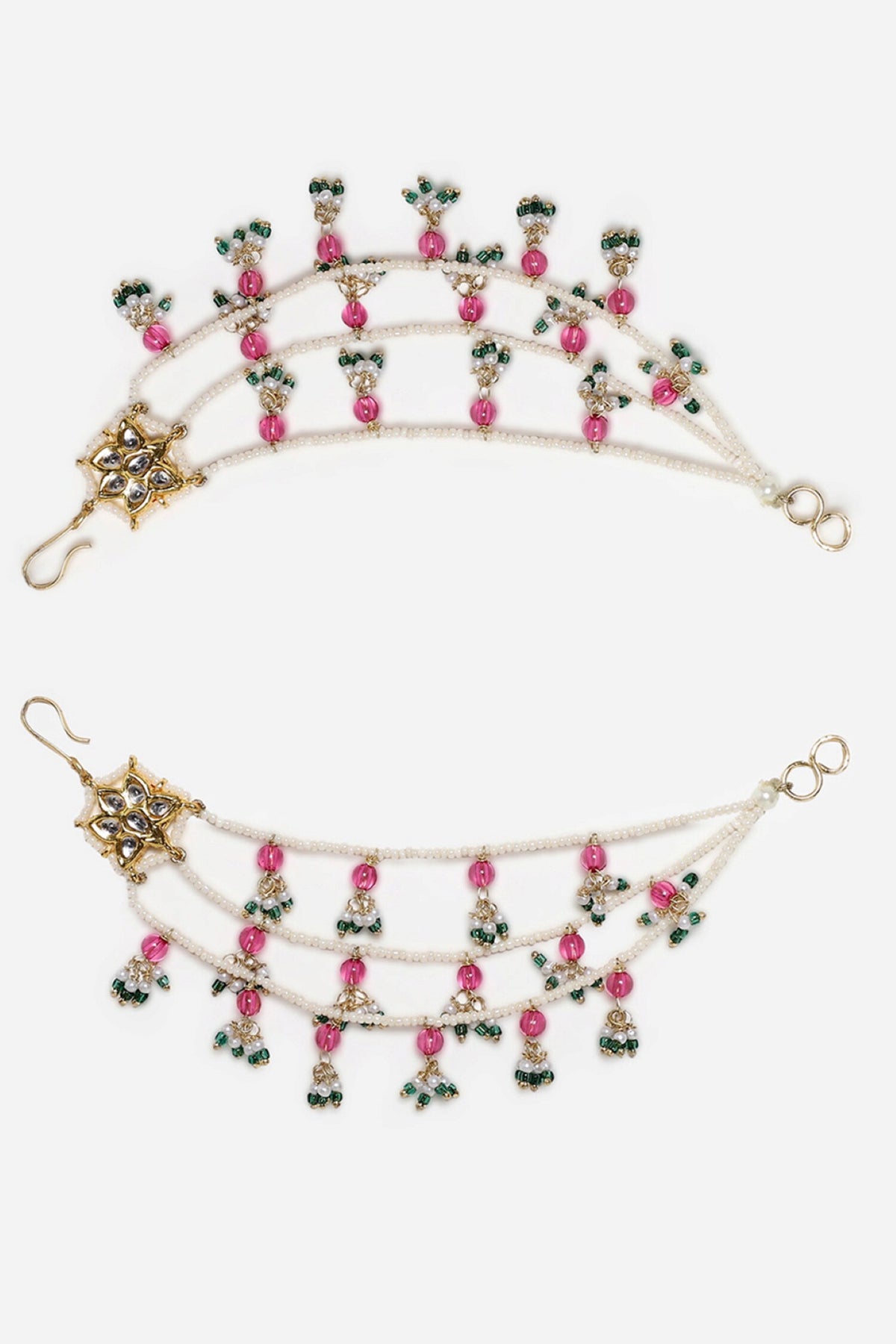 Gul-e-Nazuk Kundan Earchains Set 