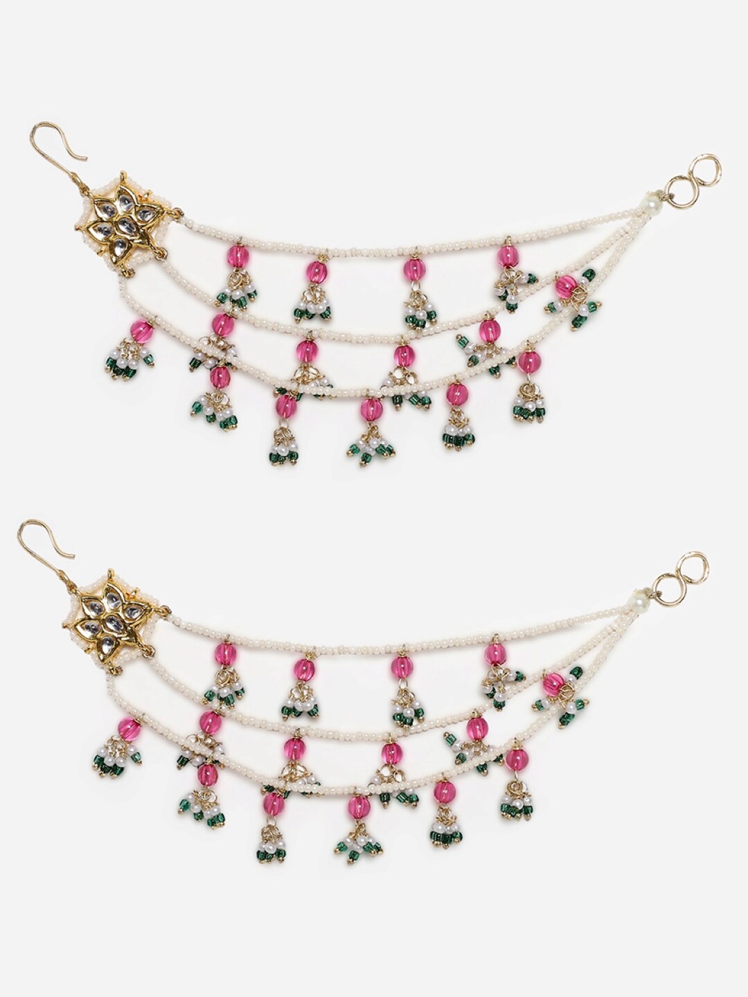 Gul-e-Nazuk Kundan Earchains Set 