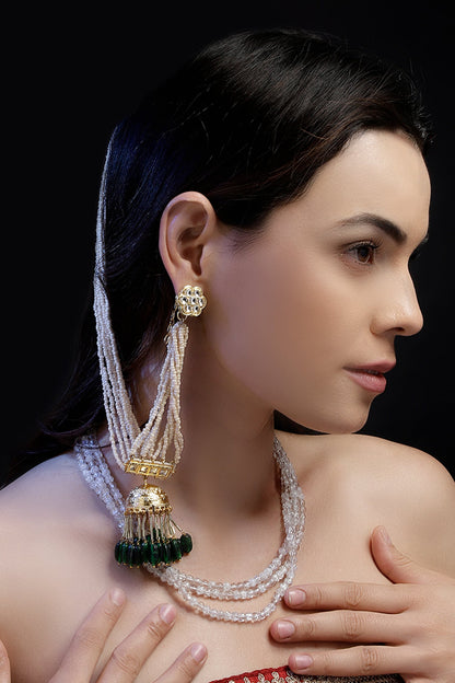 Kundan Embellished Earchains Set of 2 