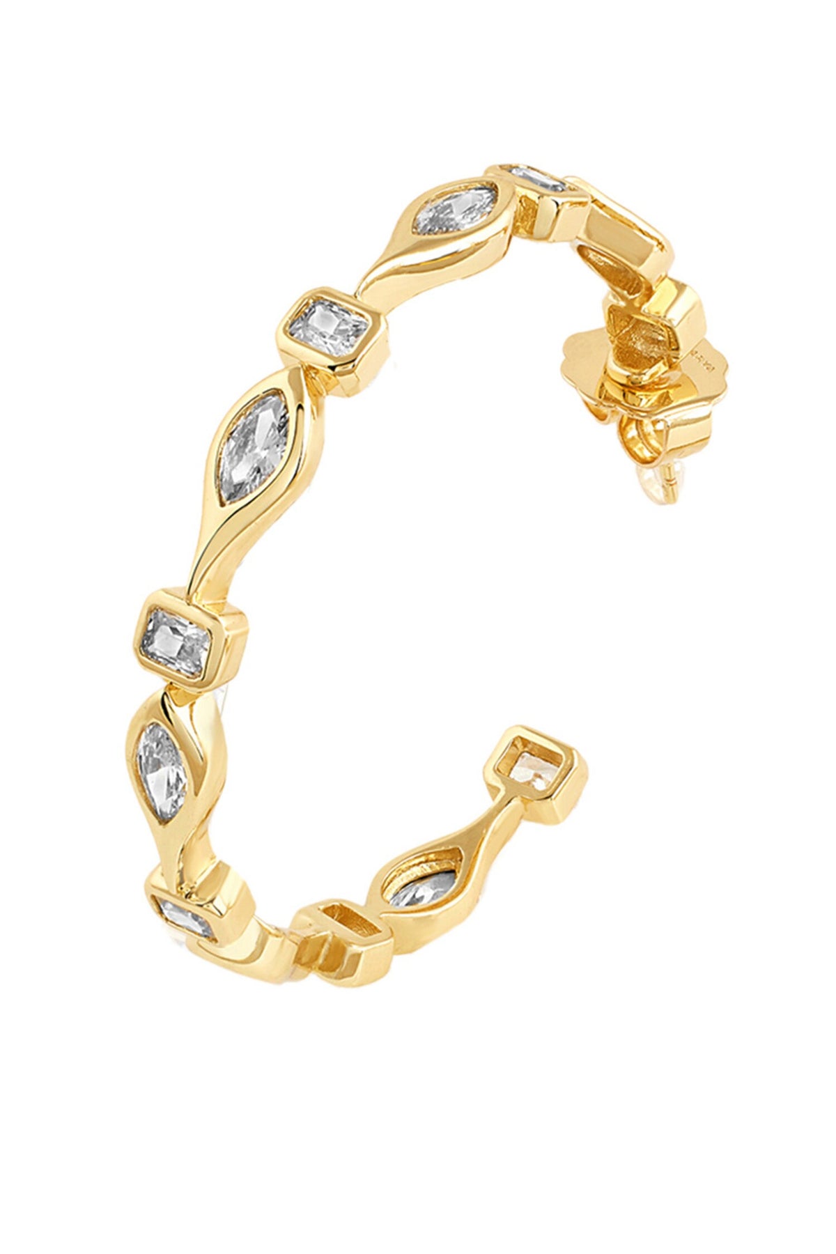 Crystal Embellished Gold Hoops 