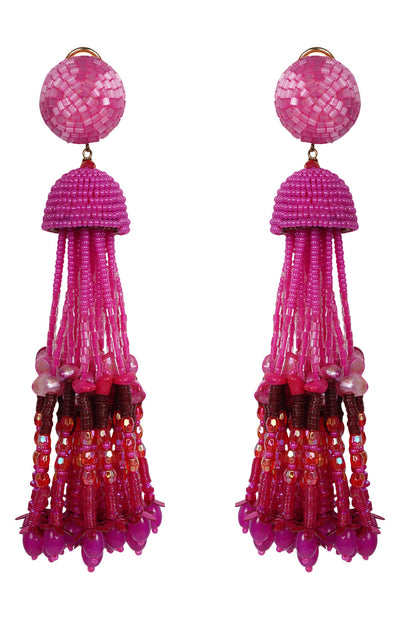 Gradient Bead Long Earrings 