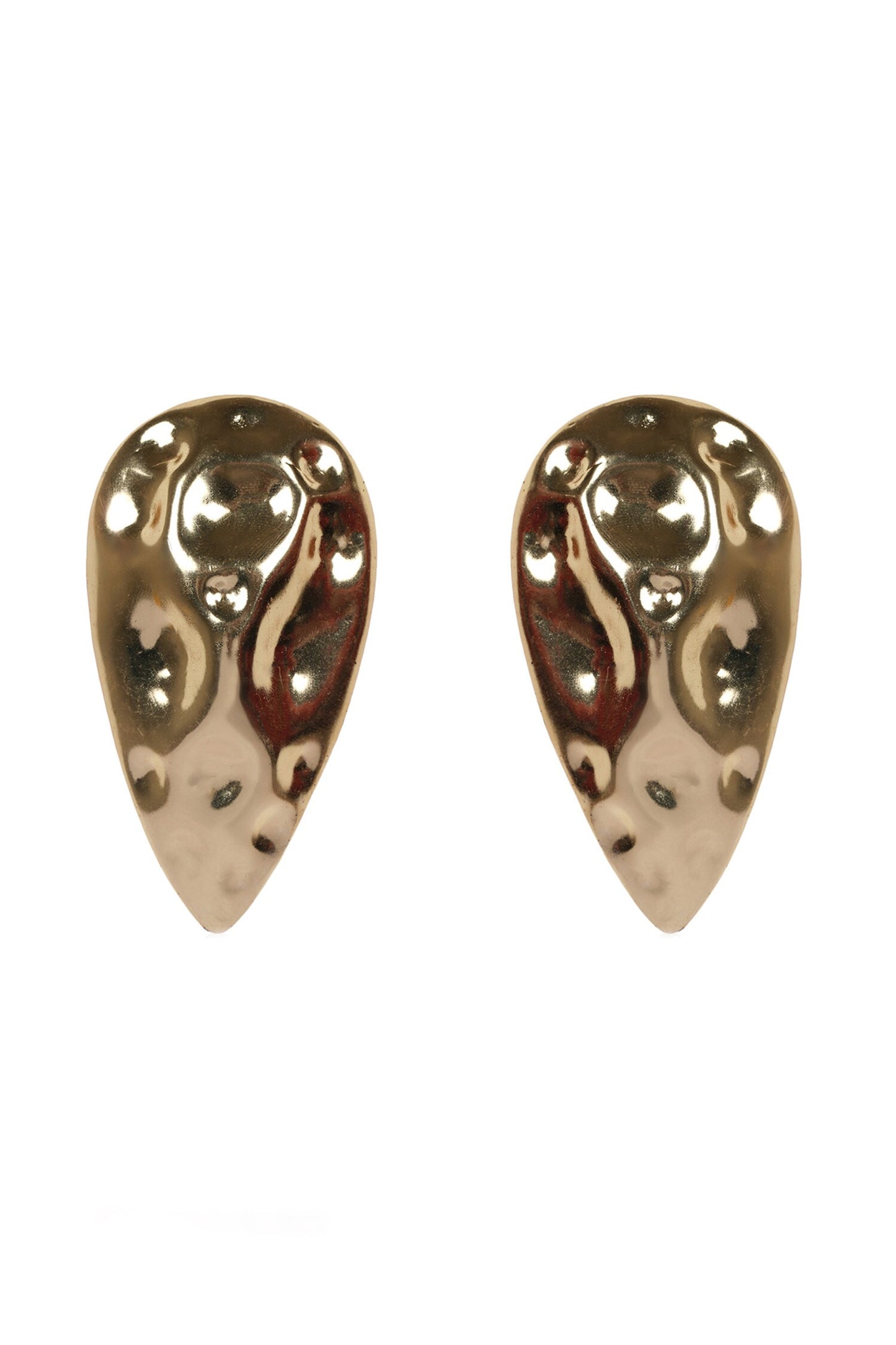 Textured Gold Drop Earrings 