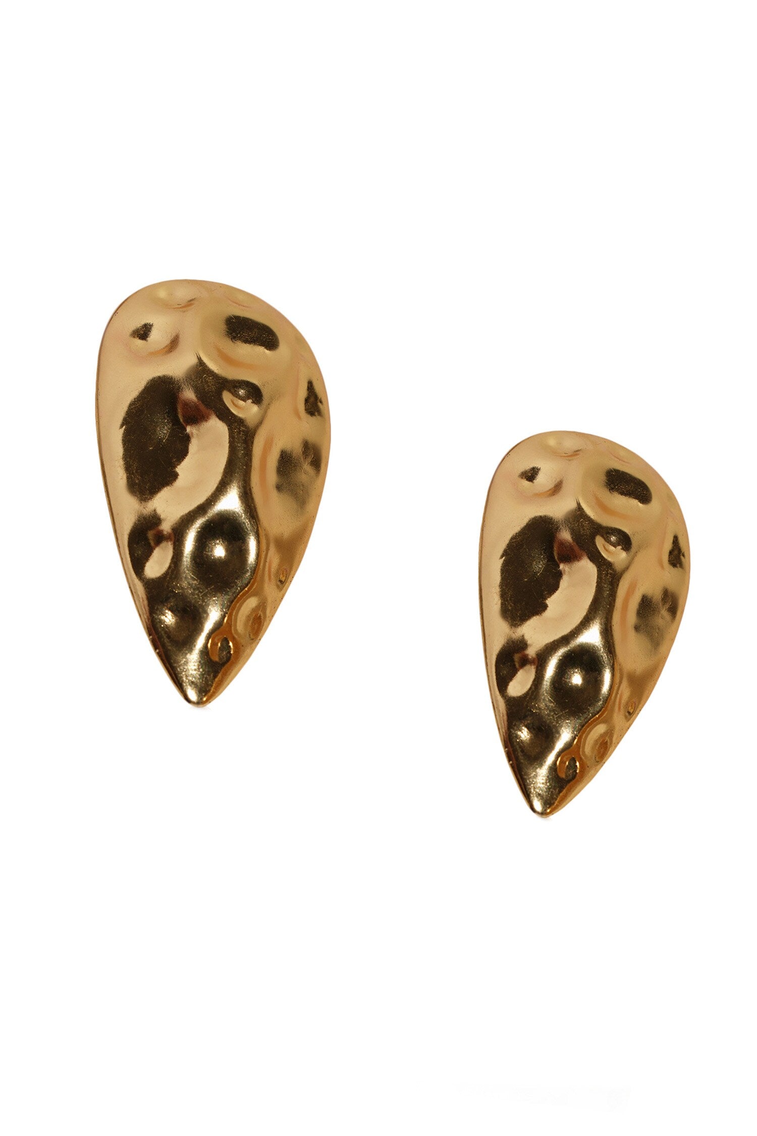 Textured Gold Drop Earrings 