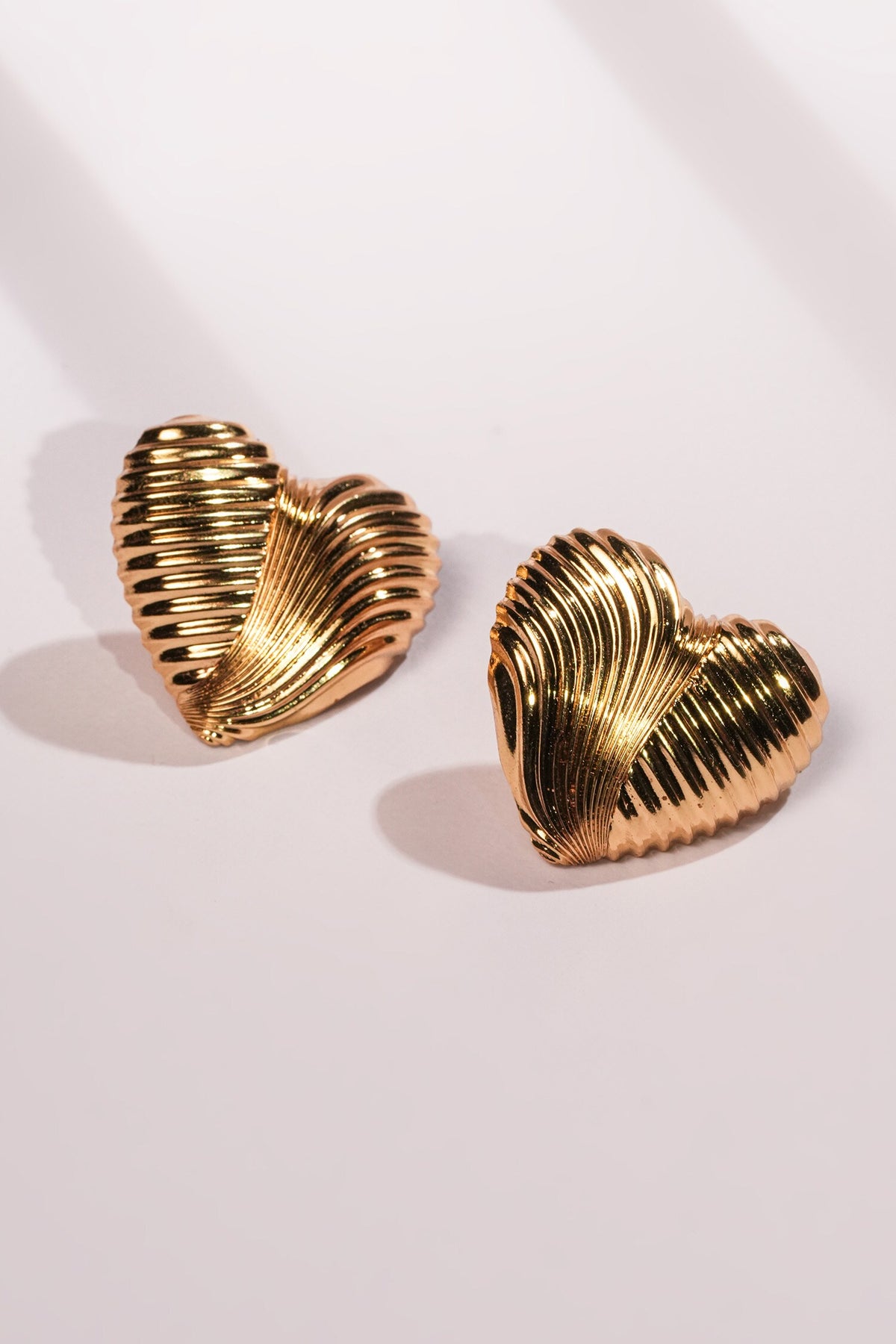 Textured Heart Stud Earrings 