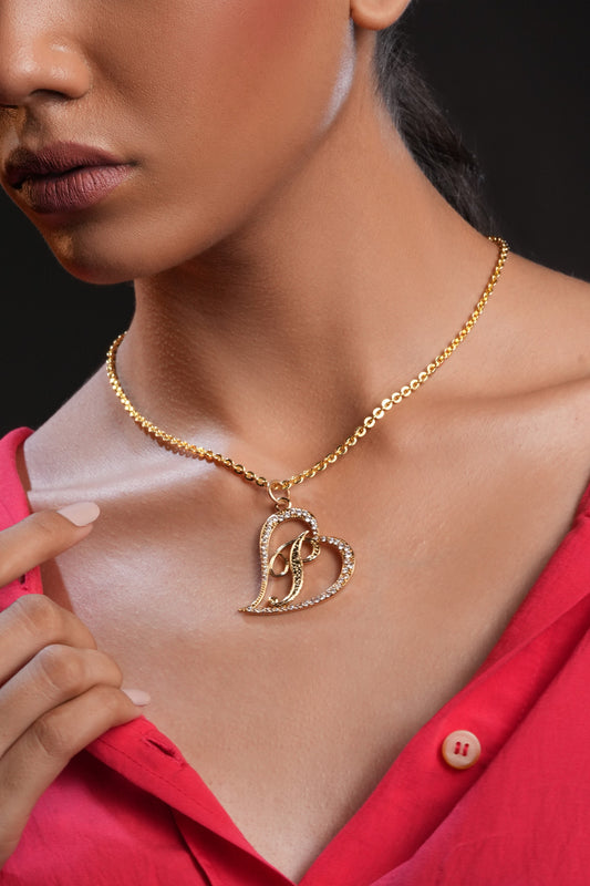 Crystal Heart Pendant Necklace 