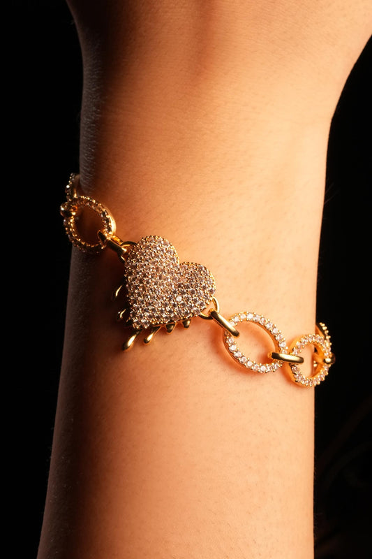Heart Dripping Crystal Bracelet 