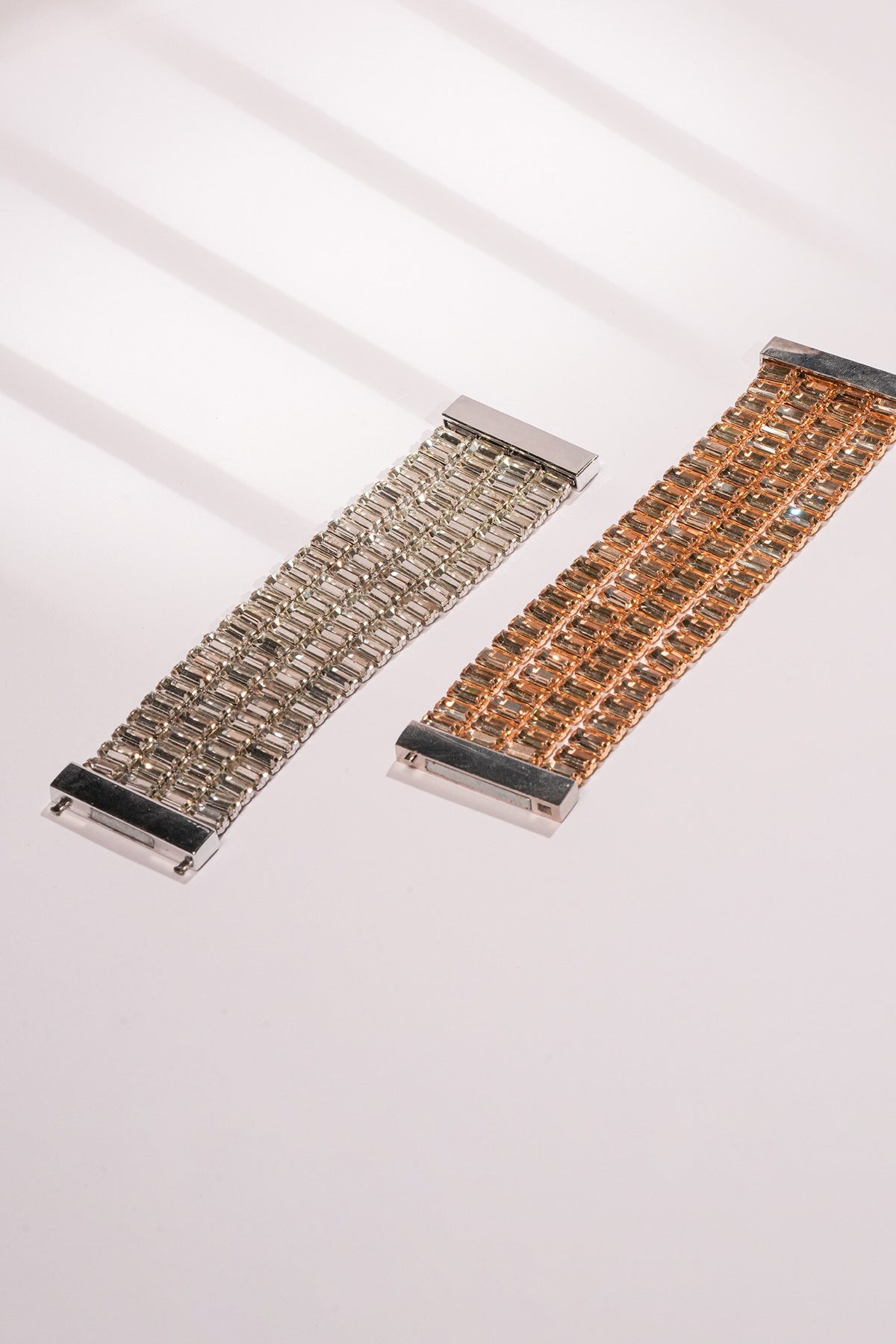 Gold Crystal Embellished Multi Row Bracelet 