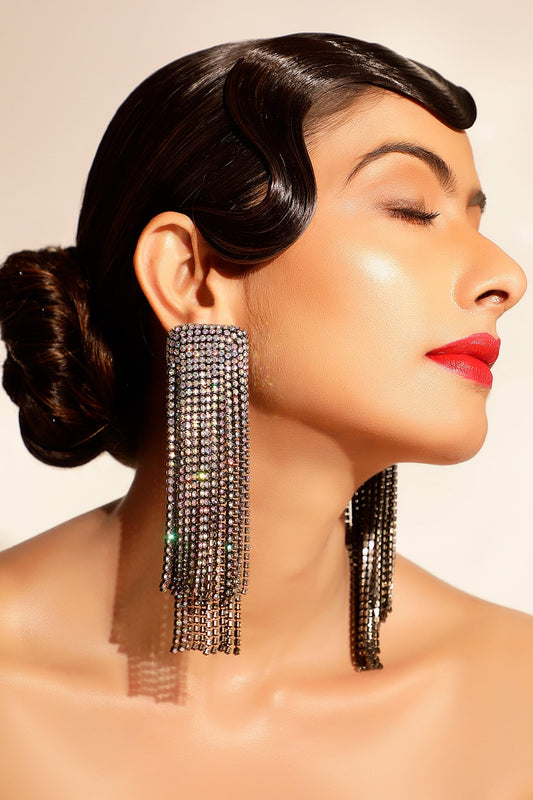 Crystal Embellished Long Danglers 