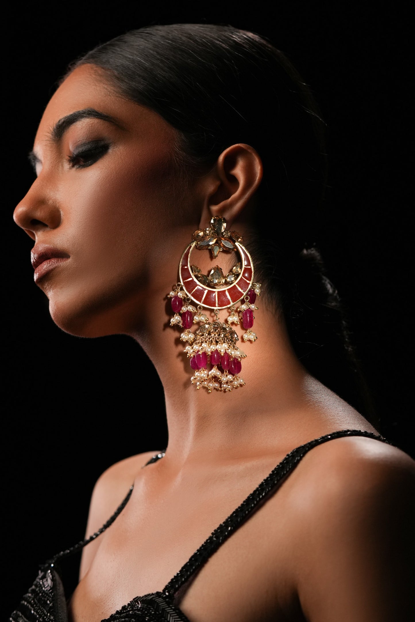 Chand Blossom Crystal Chandbalis 