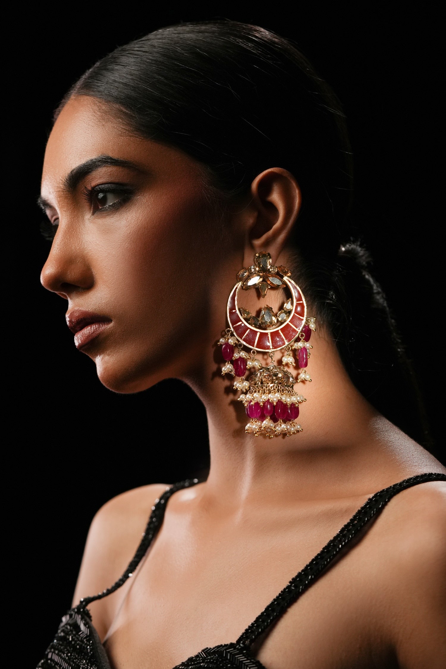 Chand Blossom Crystal Chandbalis 