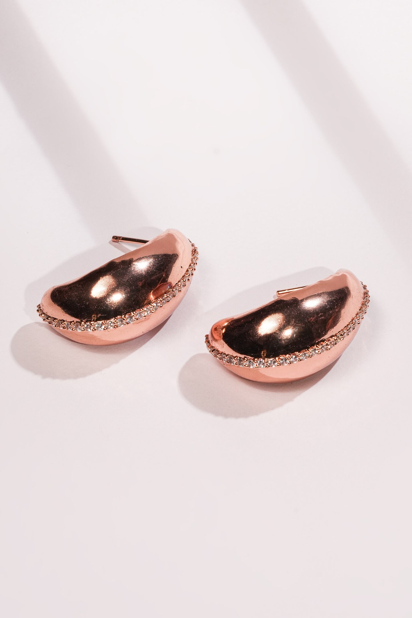 Crystal Embellished Bean Shaped Studs 