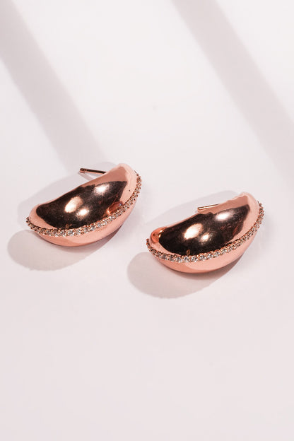Crystal Embellished Bean Shaped Studs 
