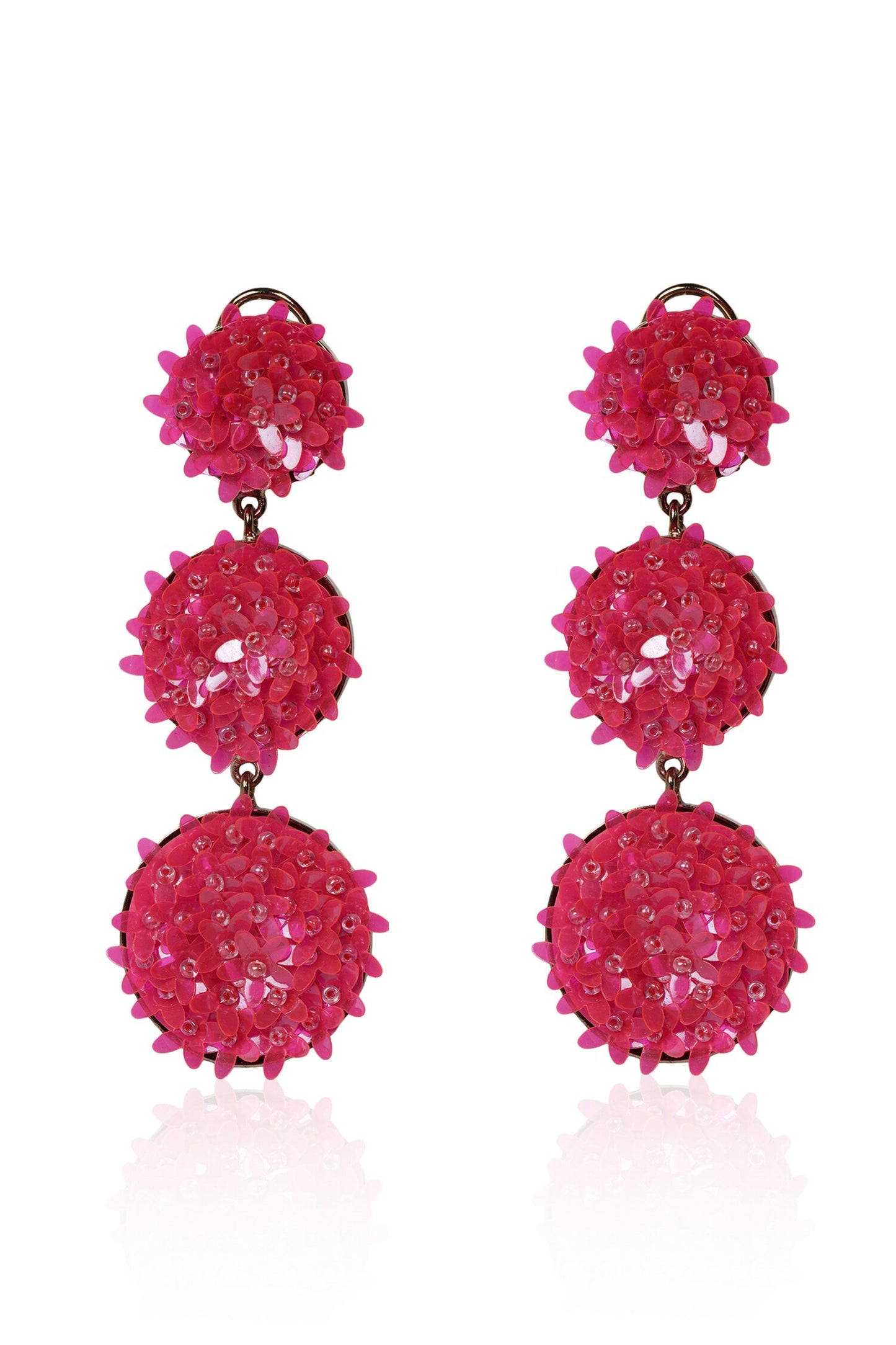Floral Sequin Dangler Earrings 