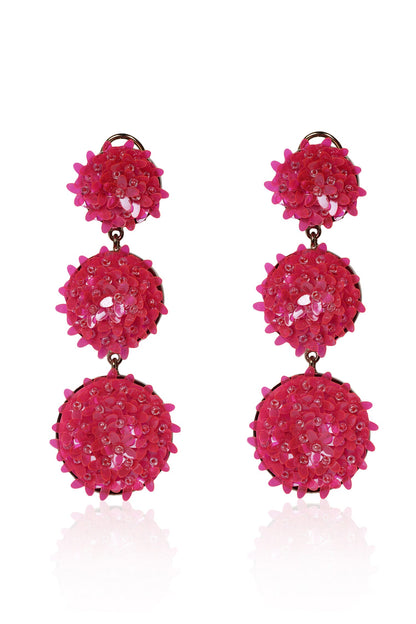 Floral Sequin Dangler Earrings 