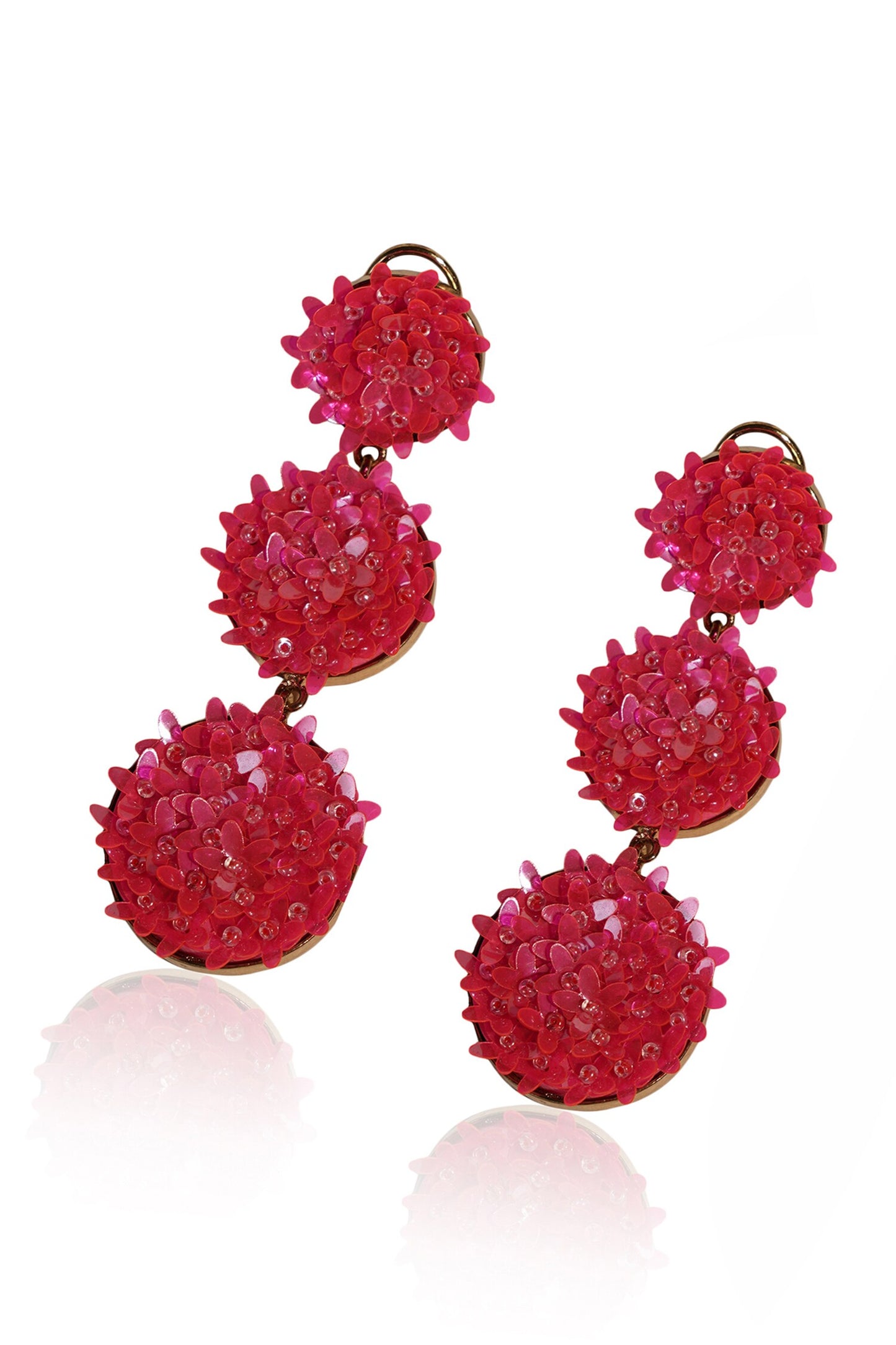 Floral Sequin Dangler Earrings 