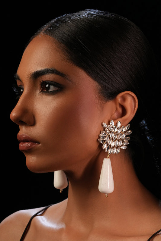 Gold Plated Crystal Drop Earrings 